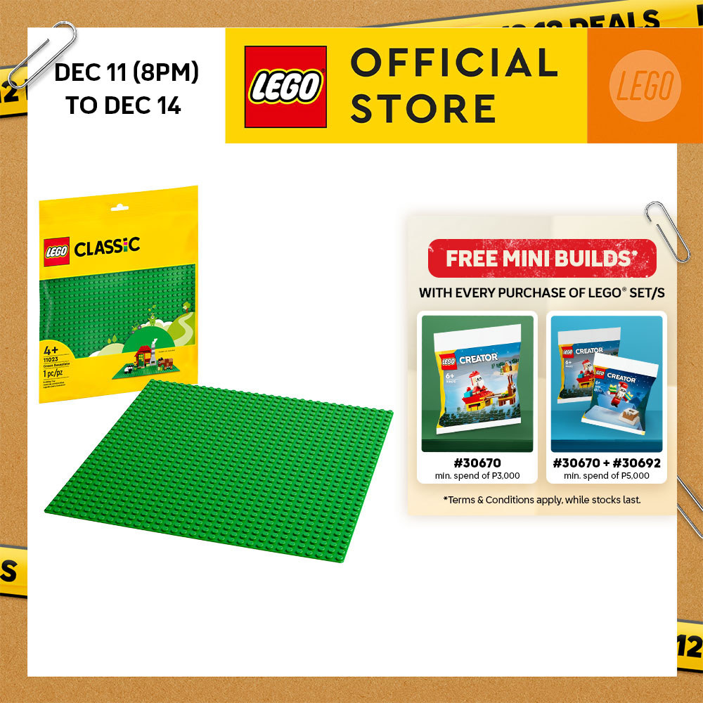 LEGO® Classic 11023 Green Baseplate, Age 4+, Building Blocks, 2022 ...