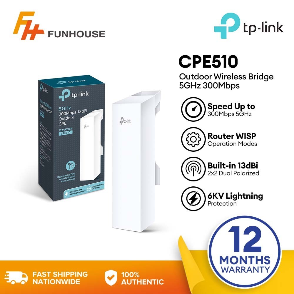 Funhouse | TP-Link CPE510 Outdoor Wireless Bridge High-power Wi-fi ...
