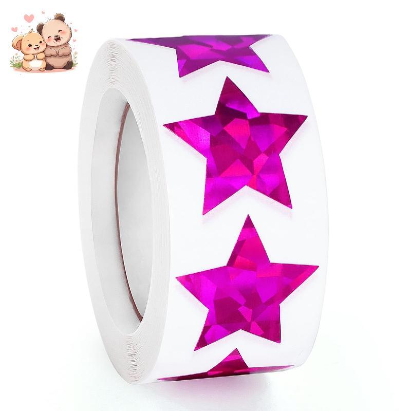Laser Flash Luminous Stickers Rainbow Five-Pointed Star Stickers ...
