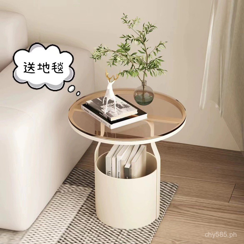 Creative Mini Round Table Simple Small Coffee Table Bedside Table Light ...
