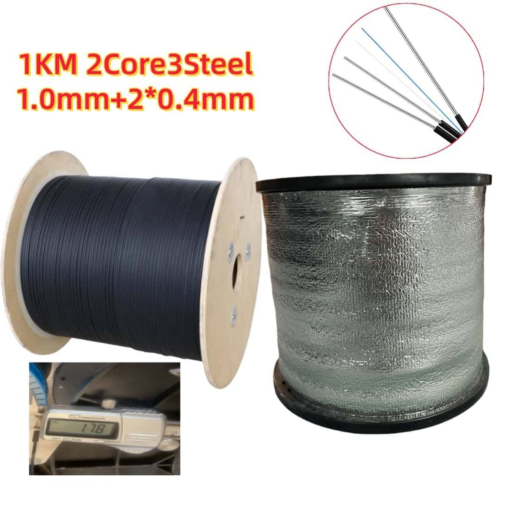 (THICK) Fiber Optic Cable 1000m 1core 2 core 4core 1km 2km FOC FTTH ...