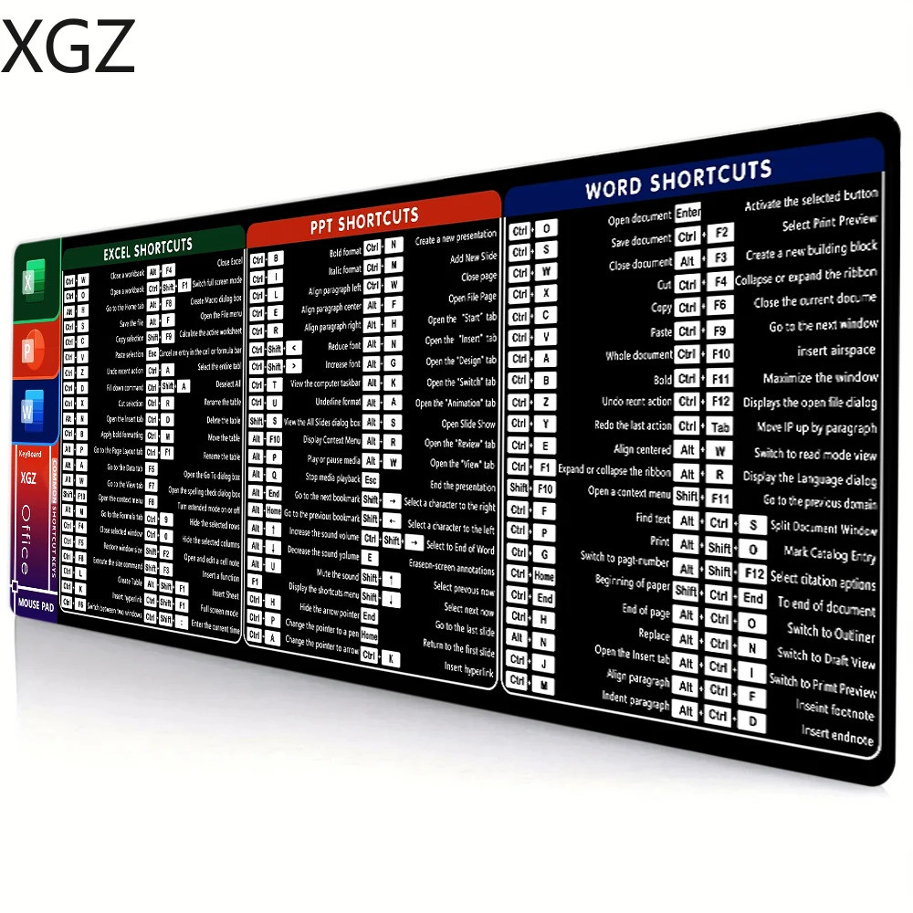 Office Shortcut Key Mouse Pad Extended Large Keyboard Desk Pad Anti ...