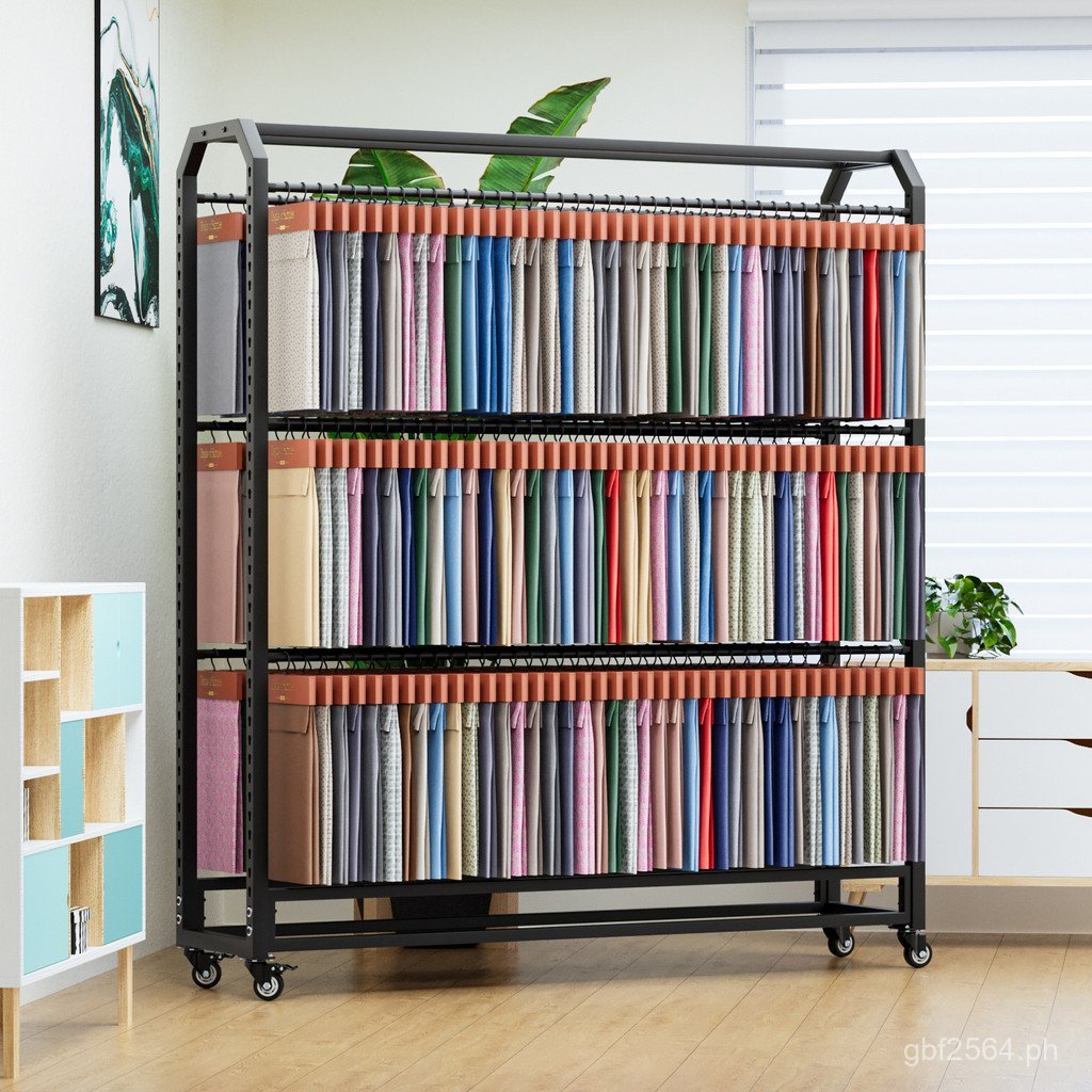 Fabric New Fabric Display Rack Exhibition Hanging with Wheels Sample ...