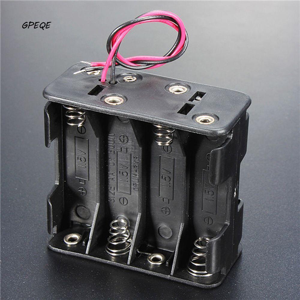 GPEQE Battery Holder Box Safety Double Layer 12 Volt 12V 8 AA Batteries ...