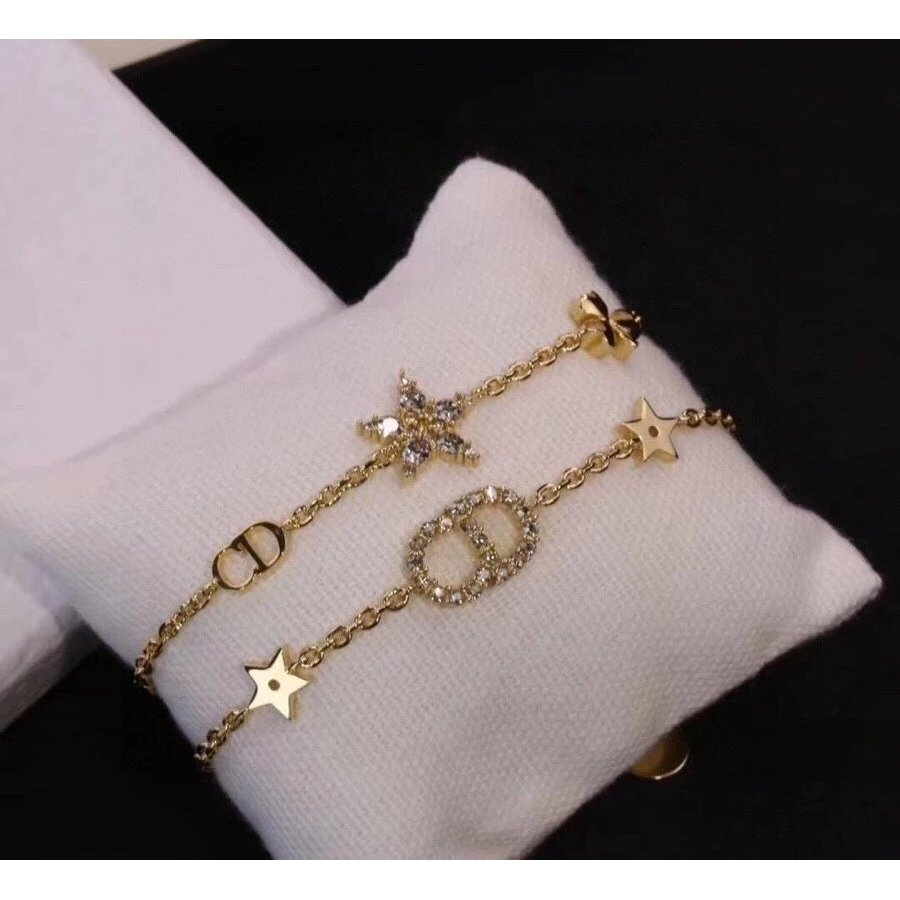 Bracelet Double Couche Rétro Avec Cristaux Et Breloques - Neuf Avec étiquettes