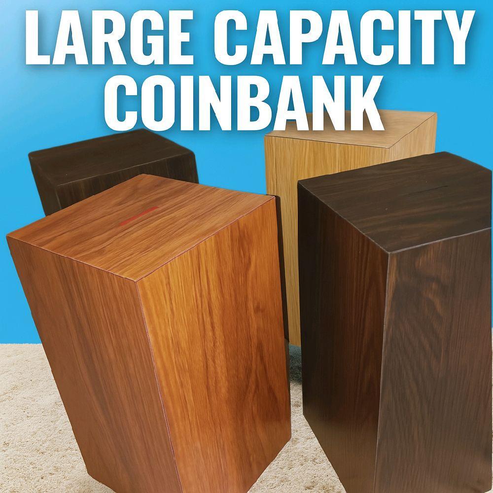 Alkansya with silica gel Wood Design Coin Bank with BIG Capacity and ...