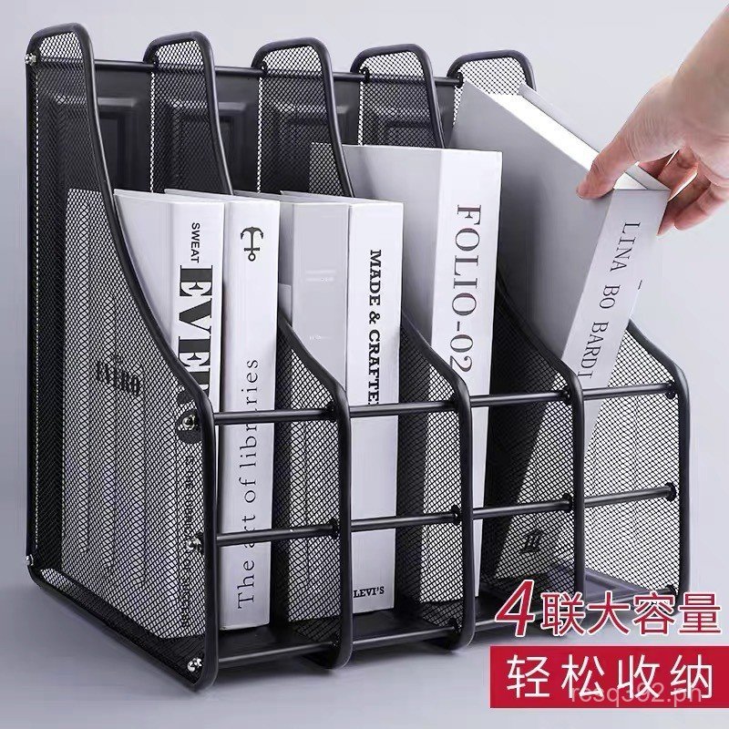 Metal Four-Layer Mesh Storage Rack File Rack Desktop Three-Layer ...