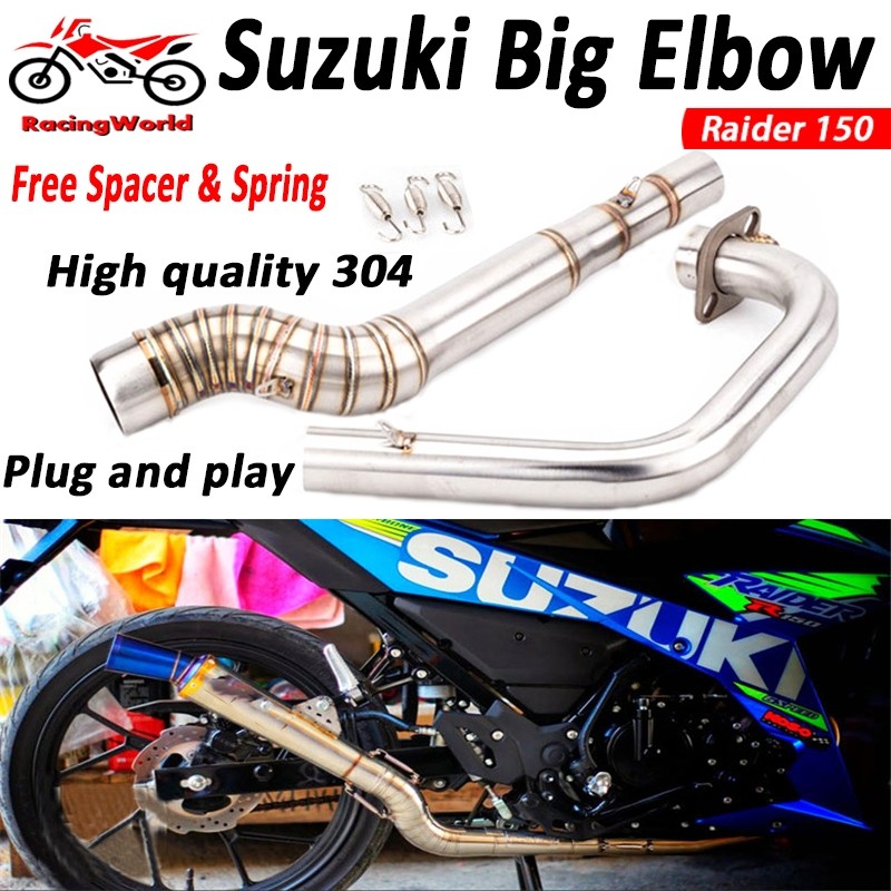51MM Stainless Big Elbow For SUZUKI Raider 150 Carb Exhaust pipe Front ...