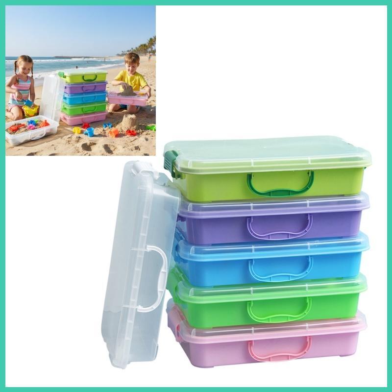 Cind Kids Sand Play Set Leakproof Stackable Storage Trays With Lid ...