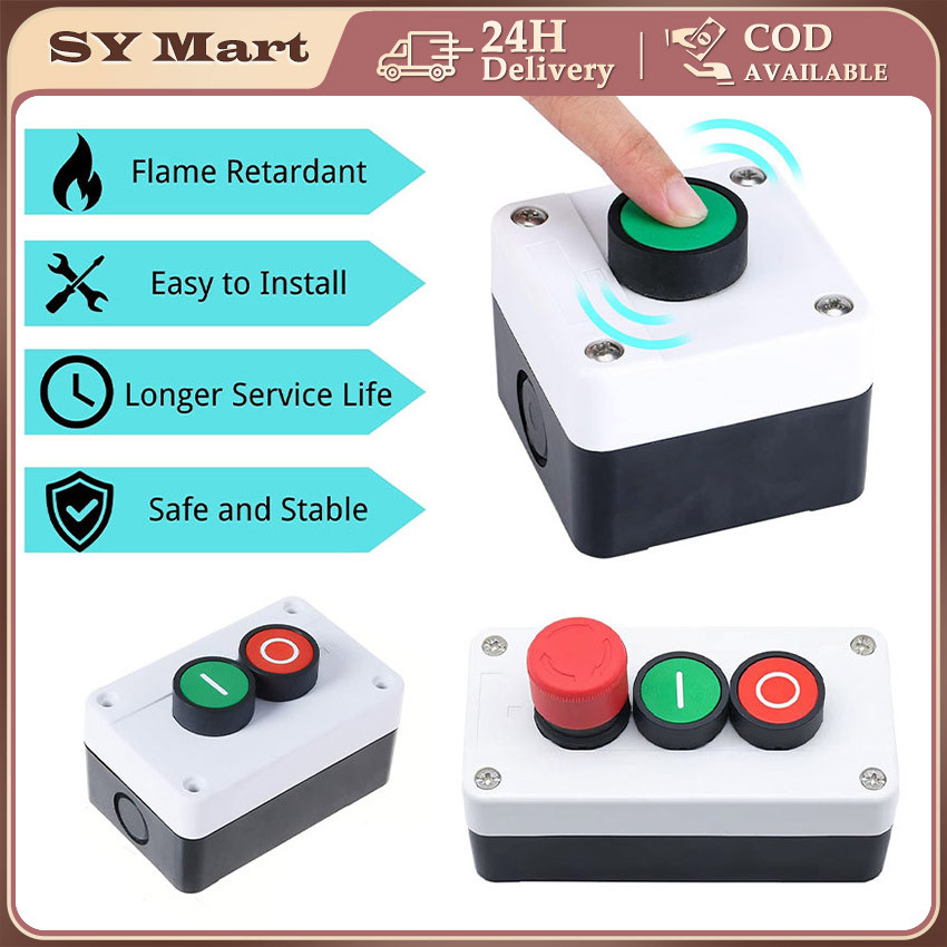 SYMart CNC Push Button Switch Control Box Waterproof Indicator Light ...