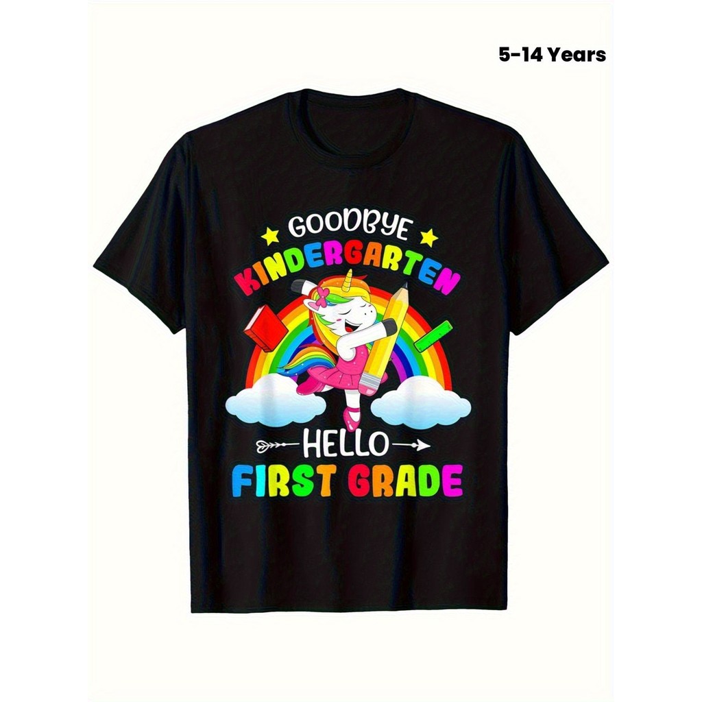 Youngsters 2025 Goodbye Kindergarten Hello 1st Grade Unicorn Graduation ...