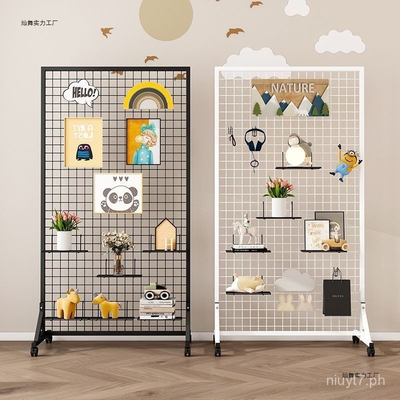 Floor-standing Grid Storage Rack Three-dimensional Mobile Photo Wall ...