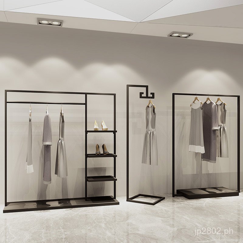 Storage Hanging Clothes Rack Iron Art Modern Simple Clothing Rack Wind ...