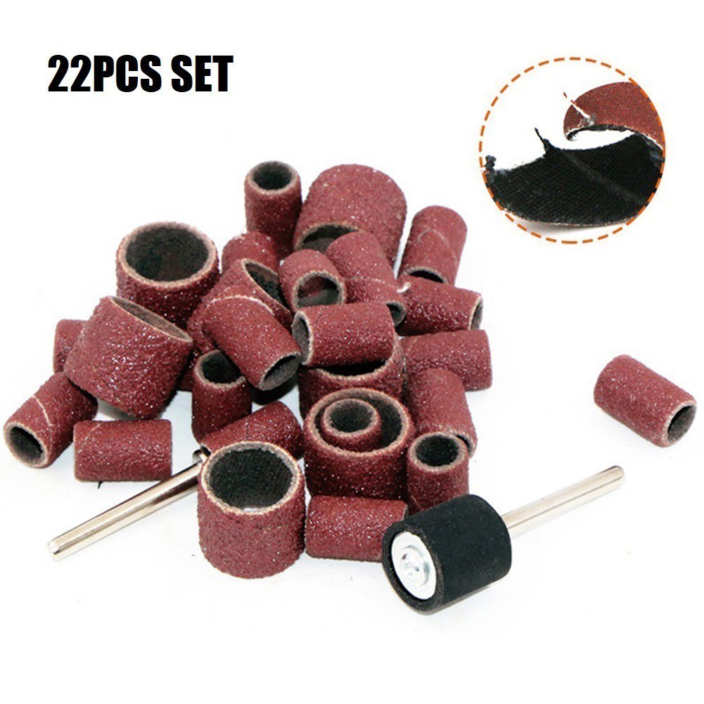[BBREJO] 22Pcs Sanding Ring with Rod Abrasive Rotary Tool Kit Sanding ...