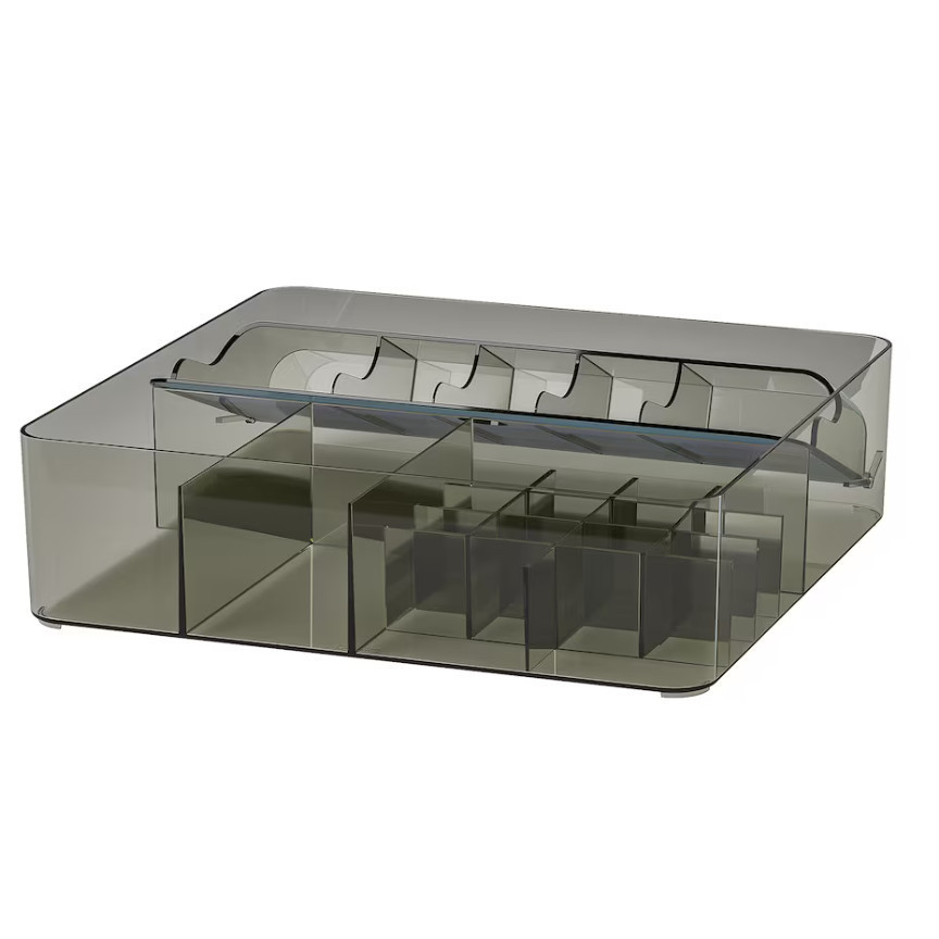 (IK) VISSLAAN Box with compartments, grey, 32x31x9 cm | Shopee Philippines