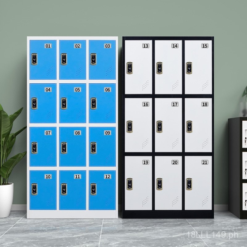 Colorful Employee Locker with Sensor Password Lock Storage Cabinet Gym ...