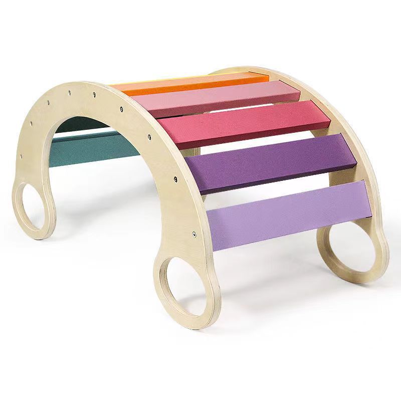 Wooden Children's Rainbow Rocking Chair Climbing Frame Swing ...