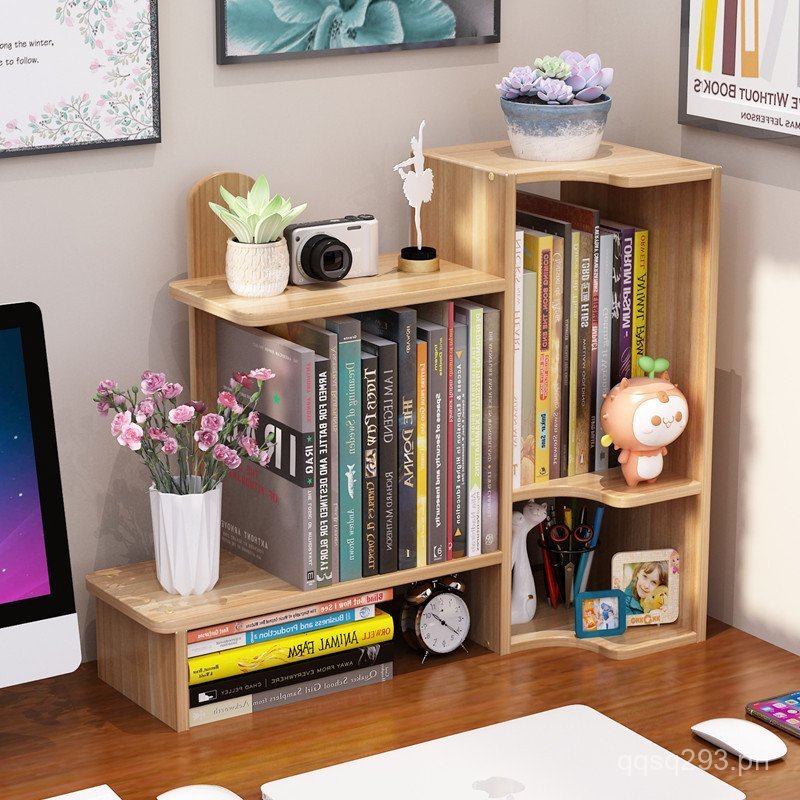 Bookshelf Small Book Rack Desktop Small Space-Saving Office Simple ...
