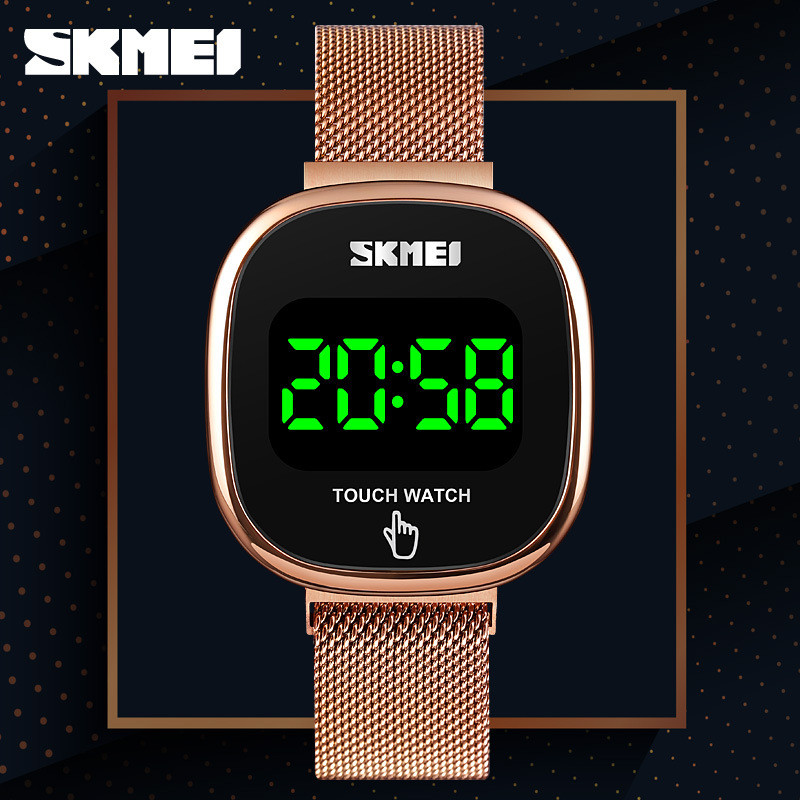 [SKMEI] Men's Touch Screen Electronic Watch Magnetic Buckle Steel Mesh ...