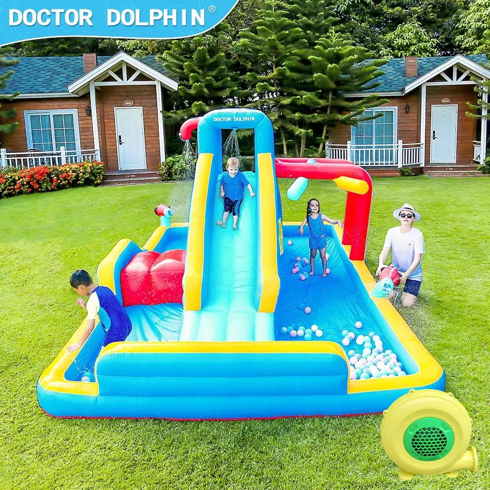 Doctor Dolphin Inflatable Castle Children's Small Inflatable Sprinkler ...