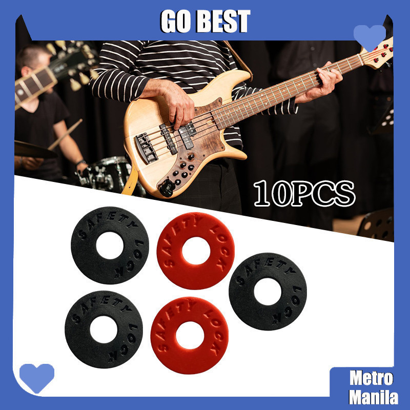 10Pcs Rubber Material Bass Belt Guitar Blocks Guitar Strap Locks Blocks ...