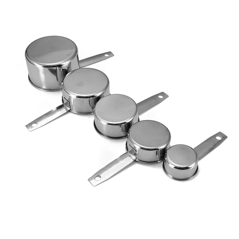 [luy] 5PCS Stainless Steel Measuring Cups and Spoons Set Kitchen Baking ...