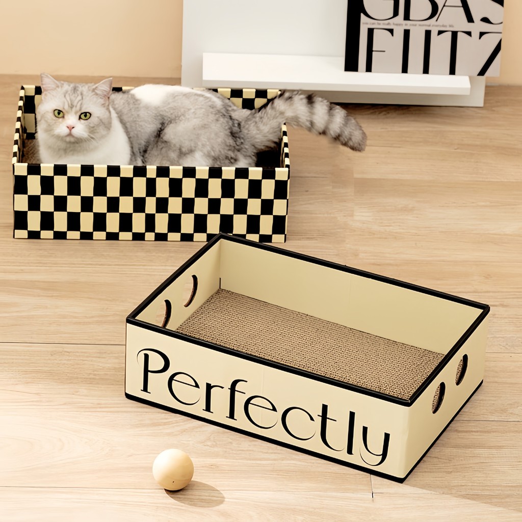 Checkerboard Large Cat Scratching Board Cat Nest Integrated Square Cat ...
