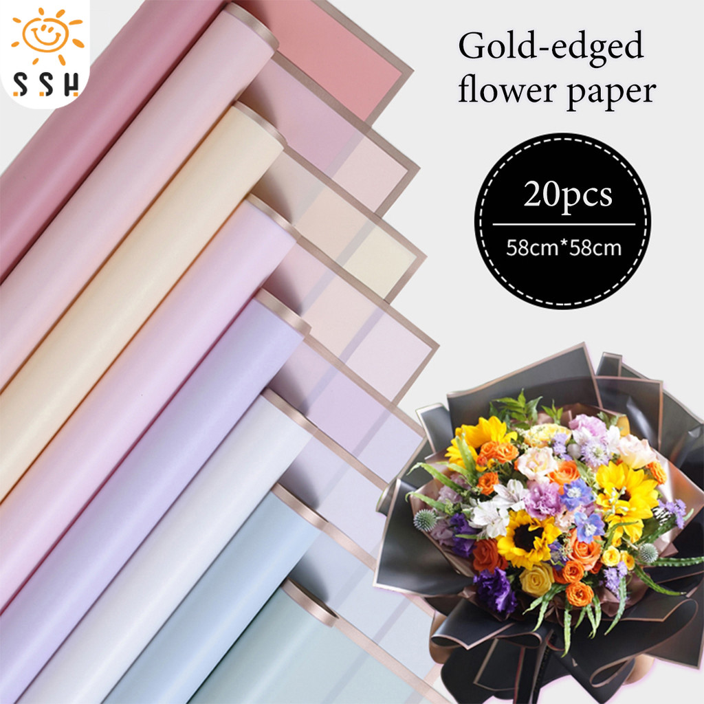 20 Pcs Frosted Handmade Bouquet Wrapper Waterproof Color Matte Bouquet ...