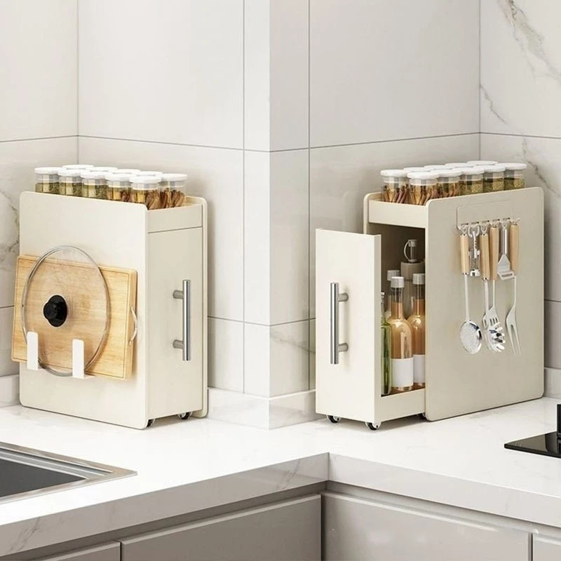 Pull Out Spice Rack Kitchen Cabinet Rack Condiments Organizer Seasoning ...
