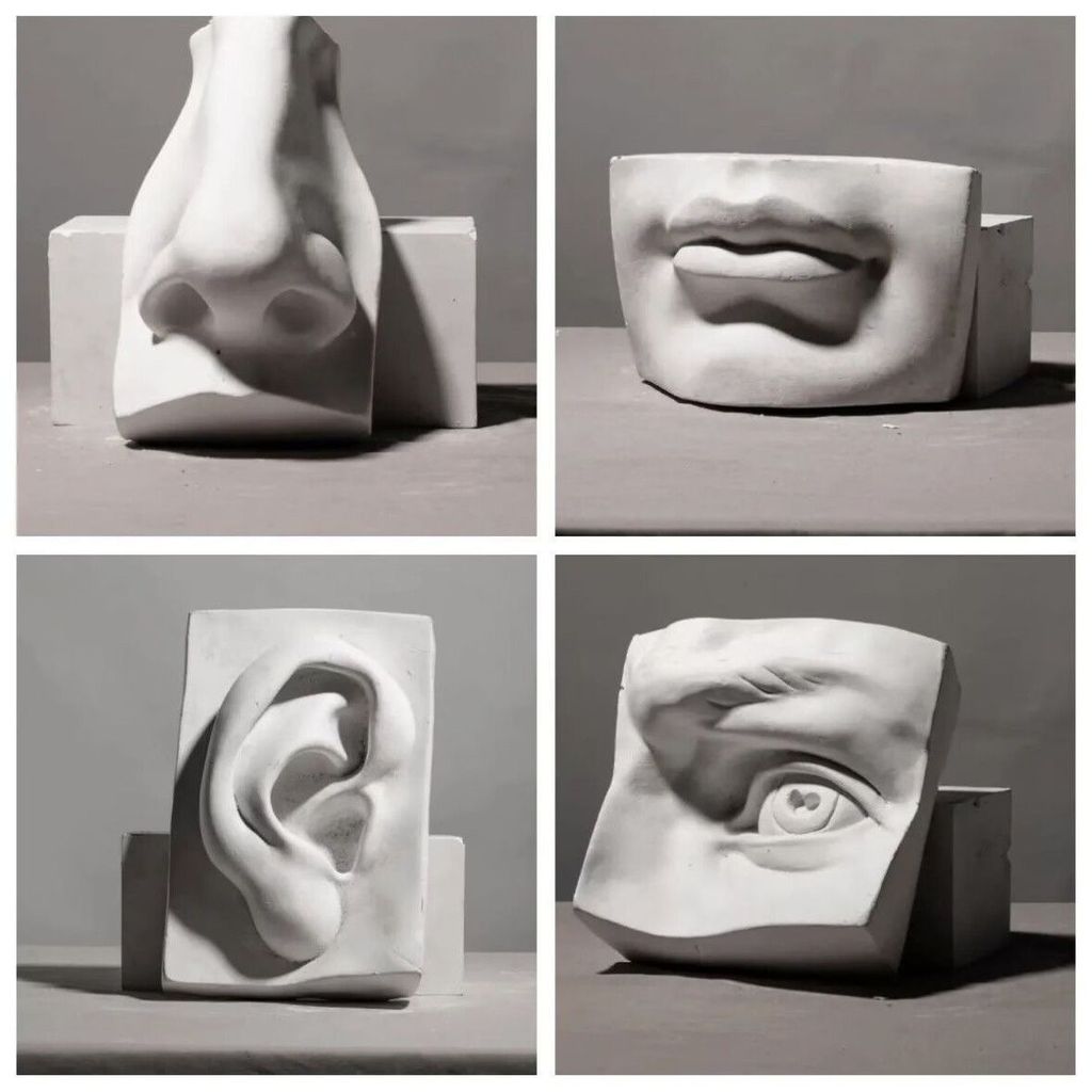 Realistic Facial Features Plaster Statue Art Real Face Painting Model ...