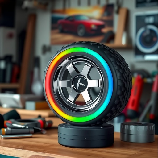 War Wheel Tire Shape Bluetooth Speaker RGB Atmosphere Light Subwoofer ...