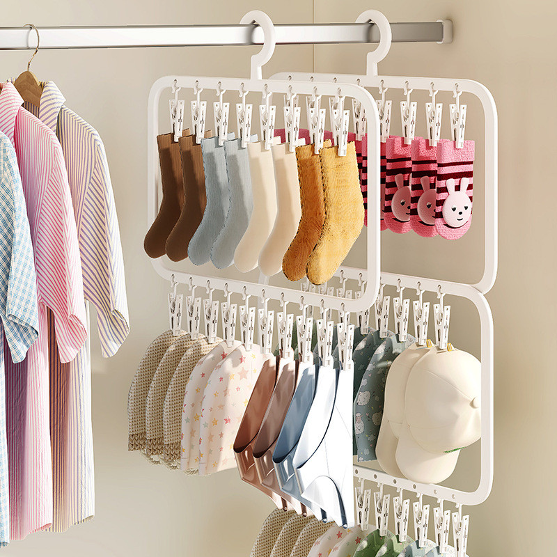 Socks Socks Drying Rack Multi-Clip Children's Hanger Household Wardrobe ...