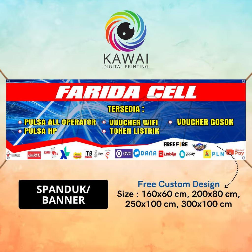 MMT Farida Cell Banner Recliningbiru 300x100CM | Shopee Philippines