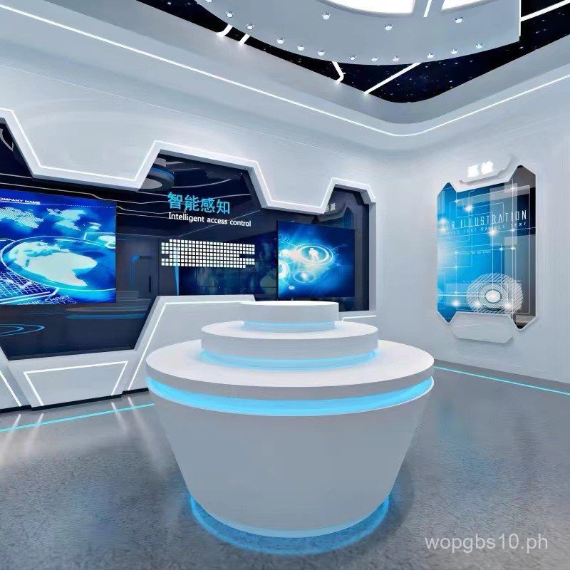Irregular Shaped Painted Centerpiece Display Table Company Exhibition ...
