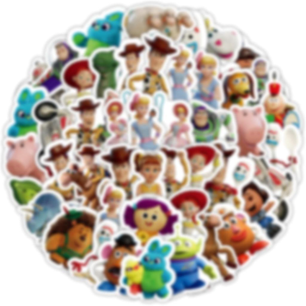 Toy Cartoon Stickers Pack, 50PCs, Cute Figure & Character Stickers for ...