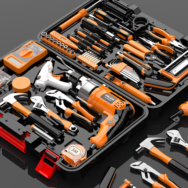 Home Tool Set Collection Hardware Electric Drill Woodworking Repair ...