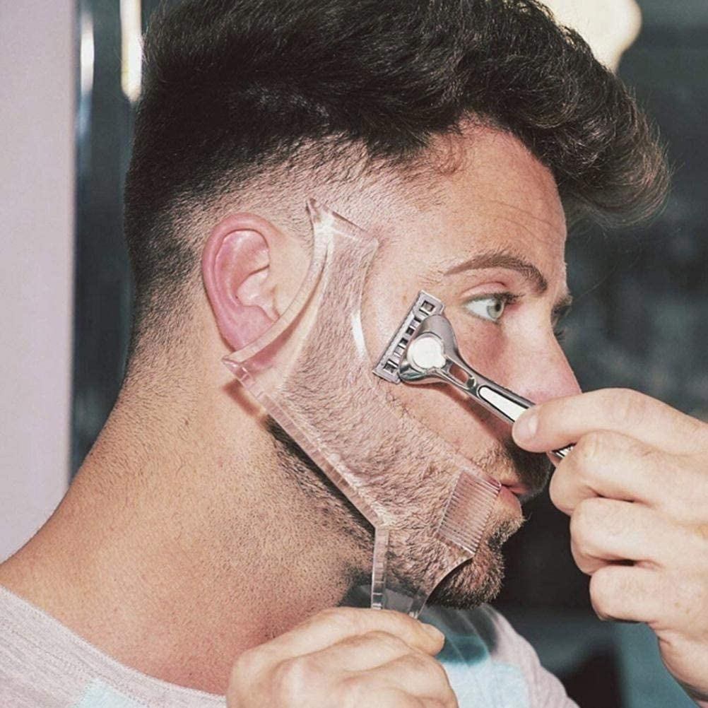 Men s Beard Shaping Tool With Inbuilt Comb Transparent Template Styling 