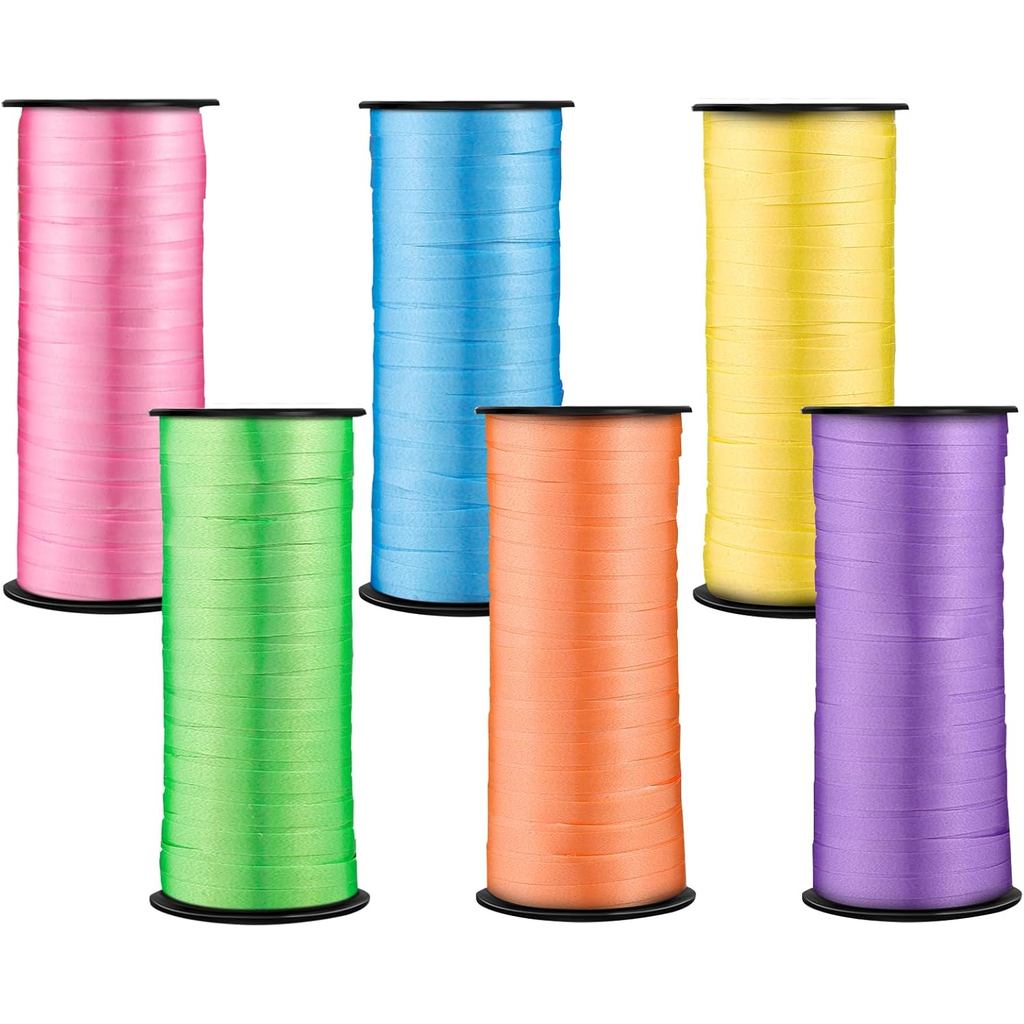 6 Rolls Curling Ribbon Set, Colorful Balloon String Ribbon 1800 Feet of ...