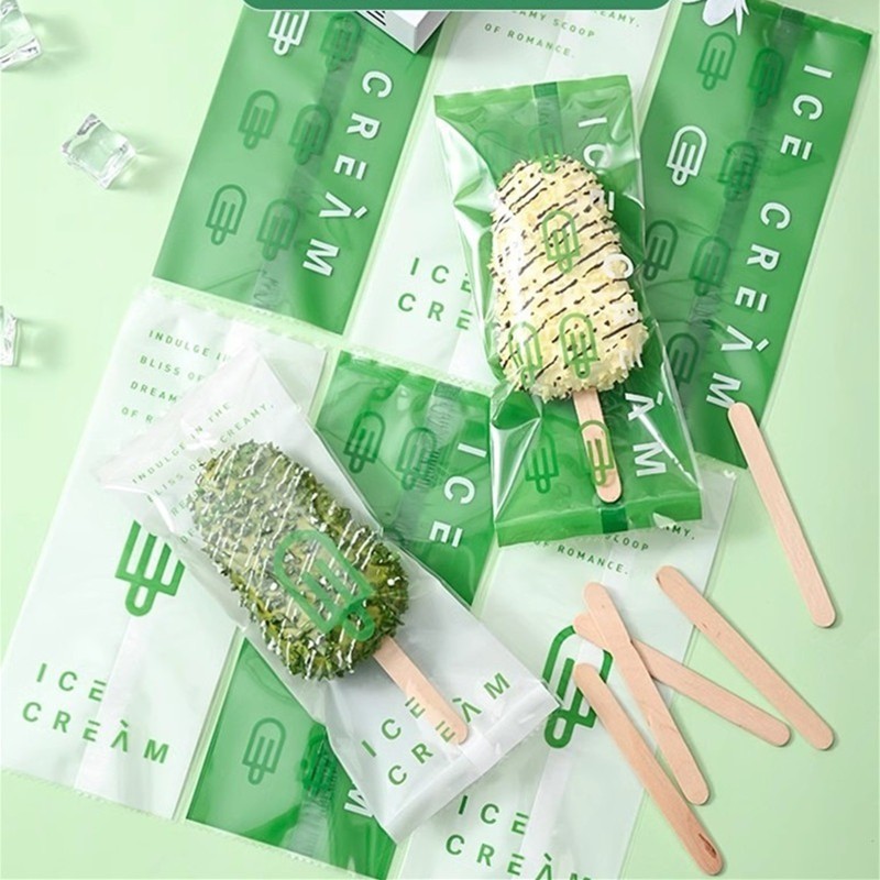 100pcs Ice Cream Heat Seal Wrapper Packaging 8x19 Ice Cream Plastic ...