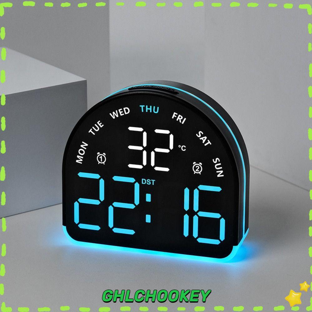 GHLCHOOKEY Electronic Wall Clock, Wall-mounted Multi-functional Digital ...