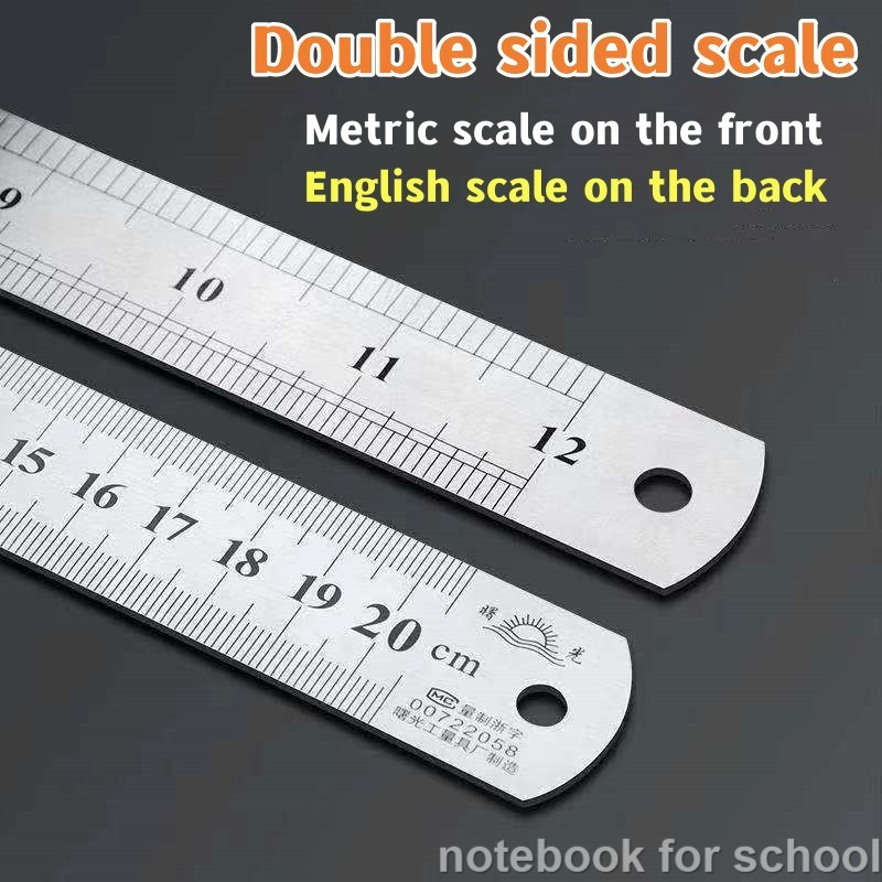 30/60cm Stainless Steel Ruler Metal Aluminum Ruler Drawing Multi ...