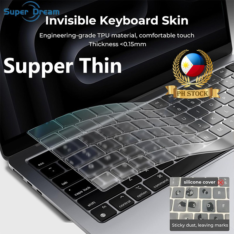 (PH Stock)Ultra thin Black TPU keyboard cover for MacBook 2026 Air M5 ...