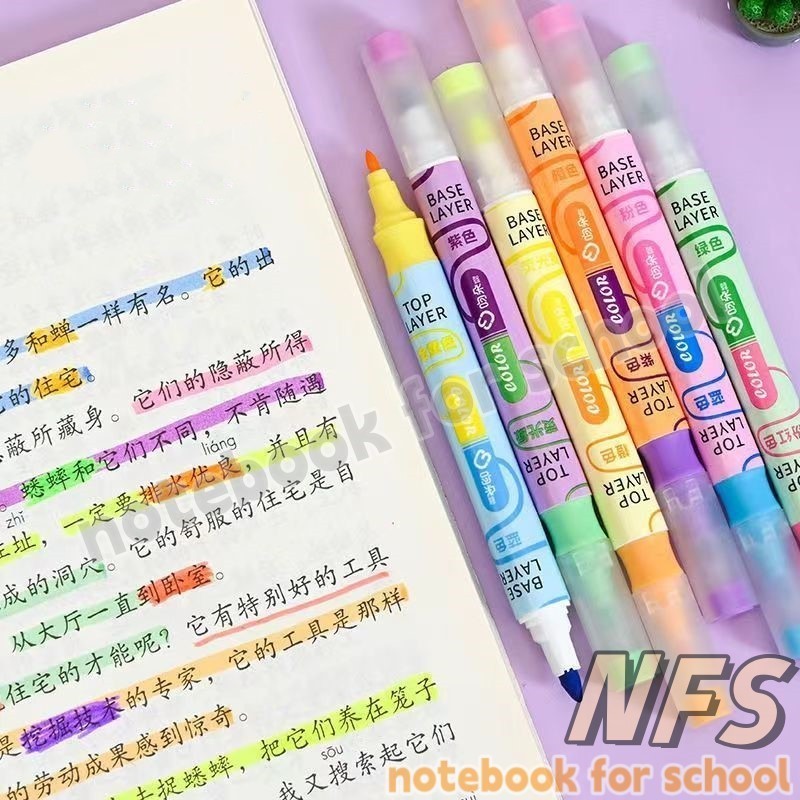 NFS Double Head Highlighter 12 Colors Marker DIY Colors Stackable ...