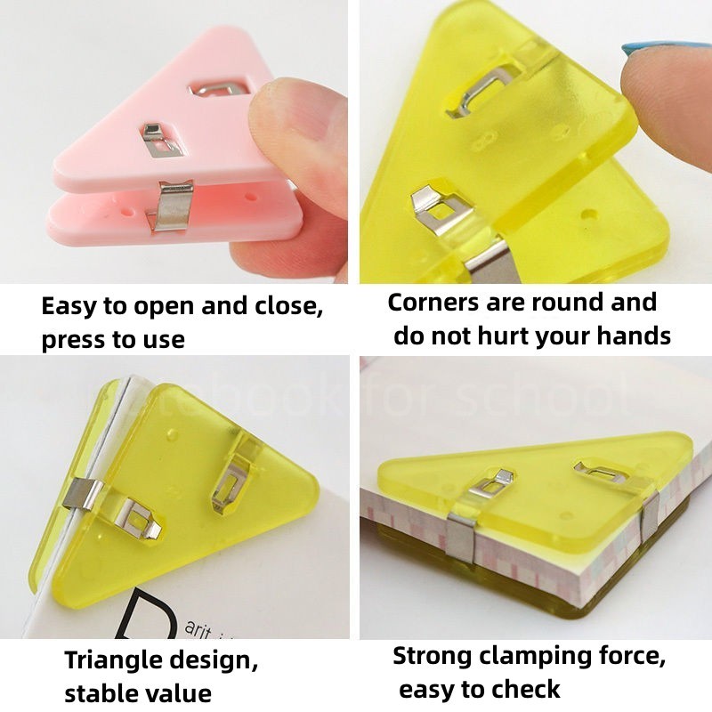 Transparent Colorful Clip Triangle Test Paper Clip Cute Memo Holder ...