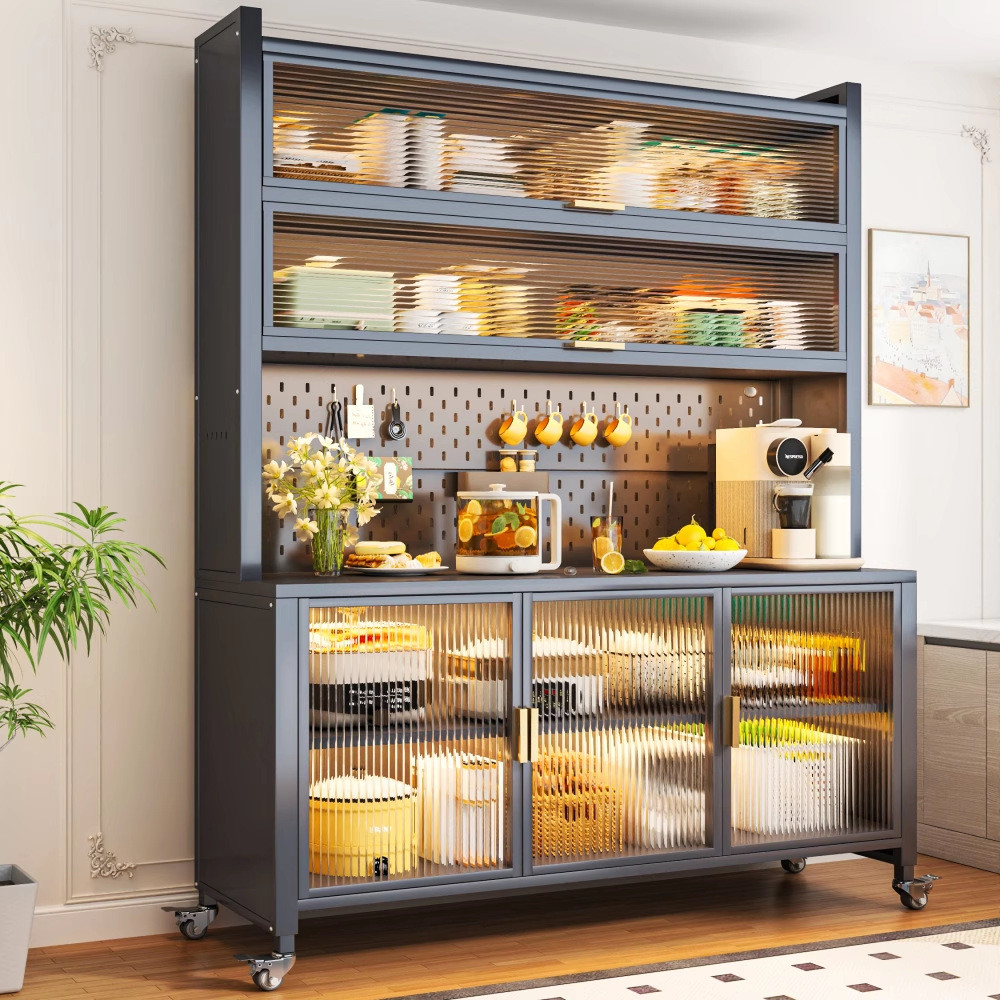 Kitchen Multi-Functional Storage Rack Floor-Standing Multi-Layer Wall ...
