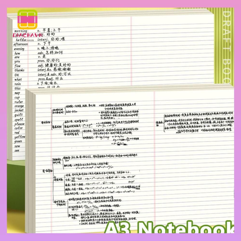 DIACHAVN 50sheets A3 Notebook, Tearable Students Writing Draft Paper ...