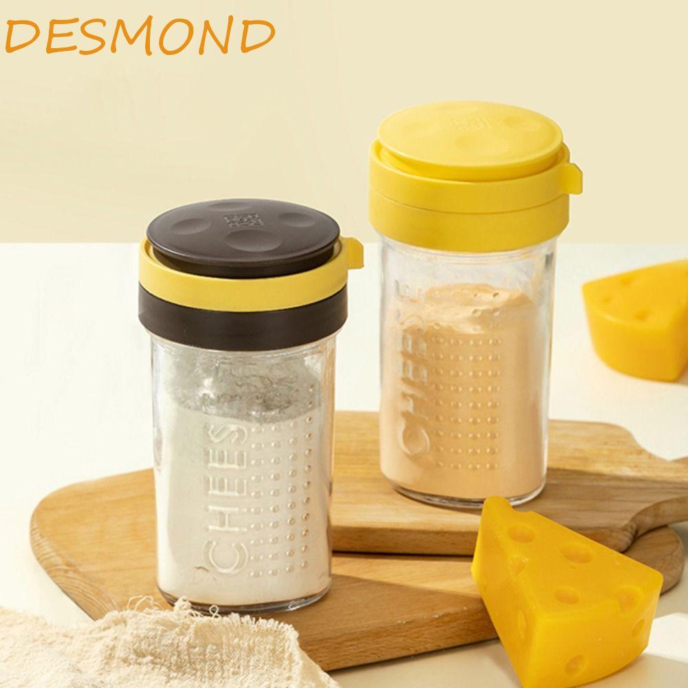 DESMOND Grated Cheese Bottle, Clear Rotatable Lid Cheese Sprinkler ...