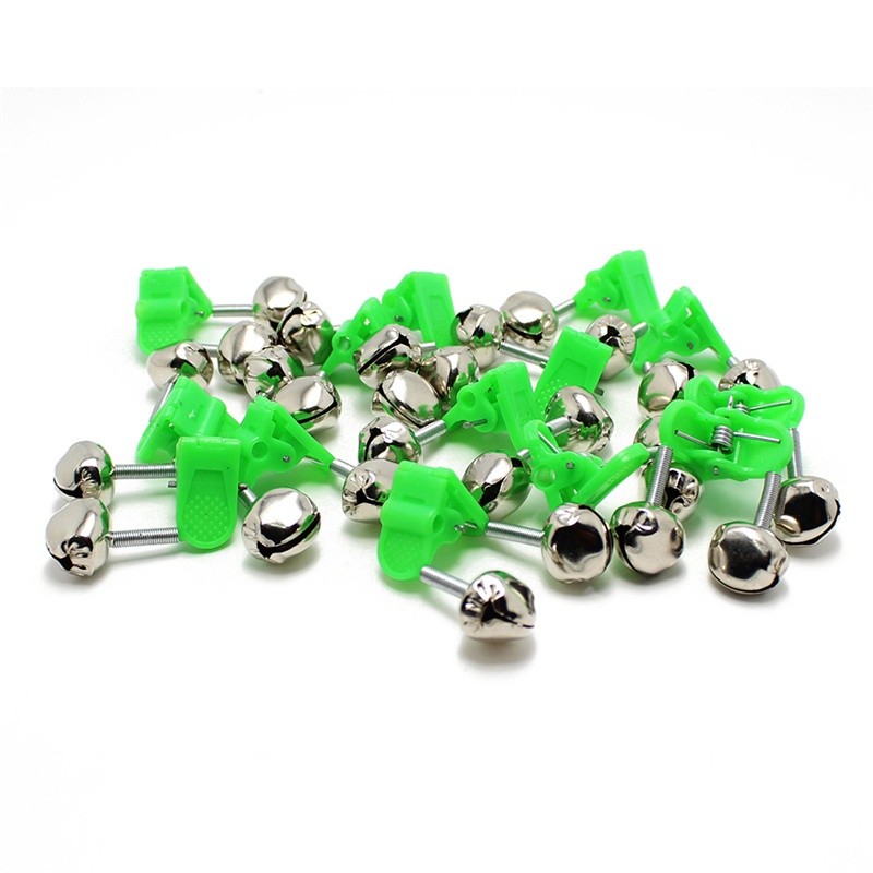 10pcs/Lot 16mm/40g Fishing Rod Alarm Dual Alert Bells Red And Green 2 ...