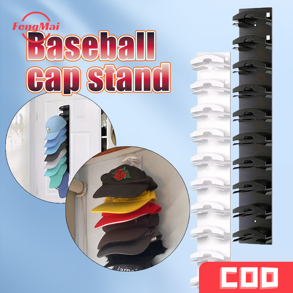 Space Saving Cap Organizer With Wall Mounted Baseball Cap Storage And ...