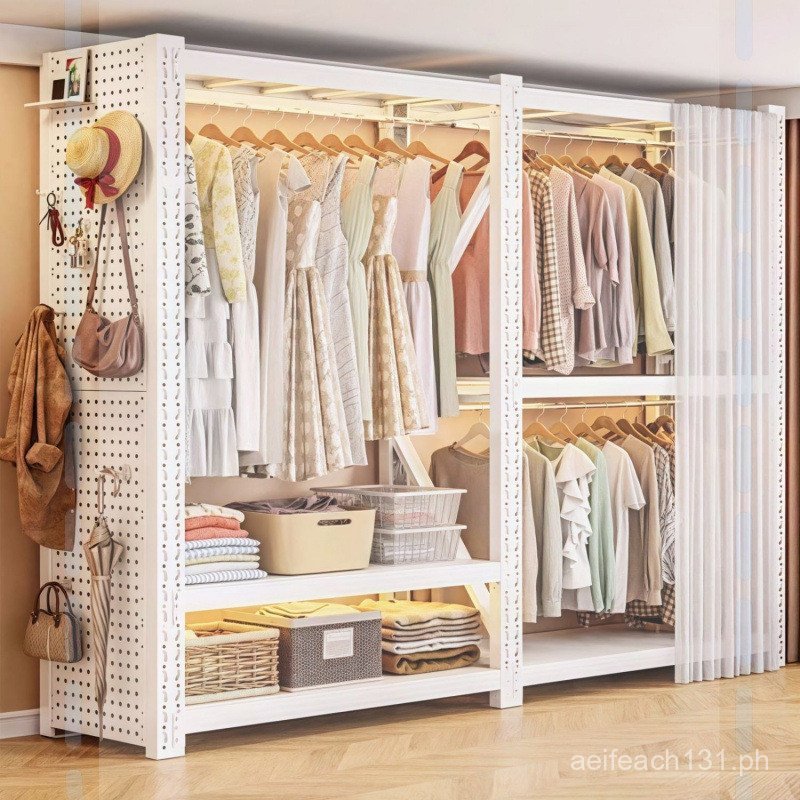 Thickened Shelf Wardrobe Steel Bedroom Clothes Rack Rental Room Coat ...